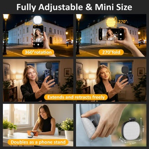 Lampe Selfie Magnétique à Clipser sur Magsafe, Lumière d'Appoint LED Rechargeable et Dimmable pour Téléphone, Vidéoconférence et Diffusion en Direct - Product Image 3