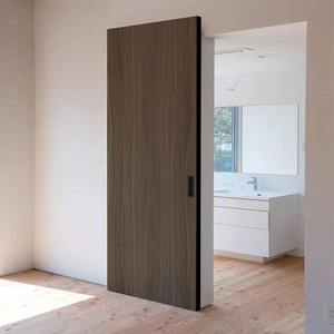 Puerta Corredera Minimalista Tipo Granero, Sin Rieles, de Madera Sólida Compuesta, Apertura Manual, para Dormitorio o Sala de Estar, Deslizamiento Invisible - Product Image 5