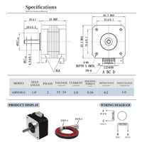Motor Stepper Nema 17 Seri 42x42x23mm 34mm 40mm 48mm 60mm 12V 4 Lead Hybrid untuk Printer 3D dan CNC