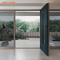 Puertas Pivotantes Dobles Modernas Precolgadas de 72x96 para Exteriores, Puertas de Entrada para Uso Comercial con Aislamiento Térmico e Impermeables