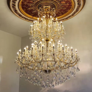 Lustre en cristal K9 de luxe personnalisé Maria Theresa, grand luminaire suspendu pour villa, escalier, hall d'hôtel, projet de décoration de mariage - Product Image 4