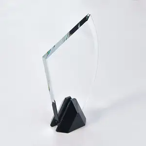 New Design 3D Blank Top Shape Golf Exclusive Award Honor Crystal Cup Trophy