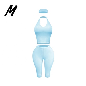 Set <span class=keywords><strong>Due</strong></span> Pezzi da Donna 2026 Stile Y2K: Top Corto con Logo Personalizzato in Cotone a Doppio Strato e Leggings Capri - Product Image 6