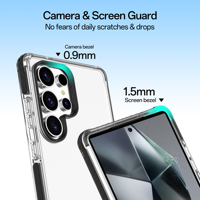Soonleader Vente en gros Coque de protection transparente rose en TPU antichoc anti-jaunissement pour téléphone portable S25