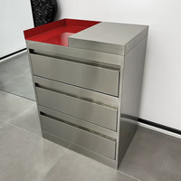 Armoire de rangement à outils en métal à 3 niveaux, autoportante, pour équipement de salon, version large, couleur argent, personnalisable