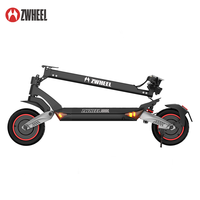 ZWHEEL Scooter Eléctrico Plegable T8 de Mejor Relación Calidad-Precio para Adultos, Batería de Litio de 48V, Motor de 1200W, Frenos de Disco, Suspensión Delantera y Trasera