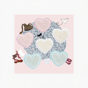 Parches de Tela Autoadhesivos Bordados con Corazón de Perla para Lona, PVC, Sombreros, Bolsos y Accesorios de Ropa - Manualidades DIY - Product Image 3