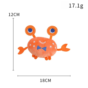 Sıcak satış interaktif gıcırtılı çiğnemek oyuncak peluş tasarım Bite dayanıklı köpek oyuncak turuncu yengeç köpeğin favori <span class=keywords><strong>Pet</strong></span> çiğnemek oyuncak - Product Image 5