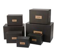 Boîte en Carton avec Logo personnalisé à fermeture éclair, Logo écologique imprimé noir, boîtes de courrier