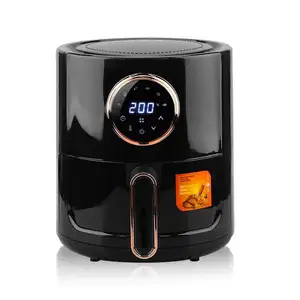 New black automatic touch screen air fryer intelligent oil-free oven small electric fryer chips machine OEM factory