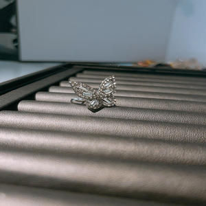 Tecnología con incrustaciones de latón Vintage para boda, fiesta de compromiso, <span class=keywords><strong>Gif</strong></span>, anillo de Luna y estrella de diamantes de imitación de circonita de <span class=keywords><strong>mariposa</strong></span> para mujer - Product Image 5