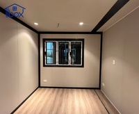 Maison modulaire en conteneur de 12 pieds, extensible, pour étudiants, avec chambre, petite cuisine et salle de bain