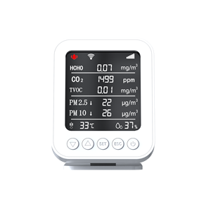 Mini portable intelligent qualité de l'air analyser PM 2.5 mètre température <span class=keywords><strong>humidité</strong></span> CO2 dispositif de mesure écran LCD HCHO AQI moniteur - Product Image 4