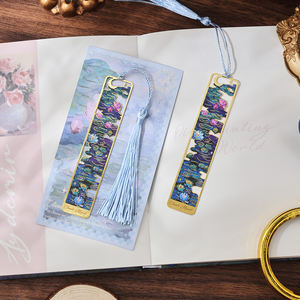 Imoda Briefpapier 1 Stuk Waterlelie Bladwijzer Holle Schilderij Metalen Boekmerk Met Kwast Geschenken Voor Boekenliefhebbers Schrijvers - Product Image 5