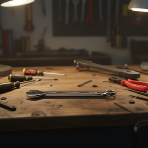 Llave Combinada Fervi de 11/16 Pulgadas Cromada con Acabado Pulido Espejo - Product Image 3