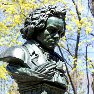 YOUFINE - Busto de <span class=keywords><strong>Beethoven</strong></span> de Bronce de Tamaño Real, Estatua de Escultura Famosa en Venta - Product Image 1