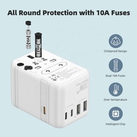 Chargeur de voyage universel Worldplug GaN 70W PD 3.0 avec ports USB-C et Type-C pour ordinateur portable et appareil photo
