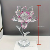 Fleur de lotus en cristal K9 artisanal personnalisé avec boîte cadeau pour la fête des mères et les cadeaux de mariage