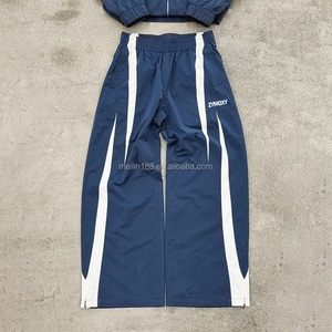 Custom Sweatsuit Windbreaker Set Nylon Tracksuit Oversized Lightweight Cut and Sew <b>Zip</b> <b>up</b> <b>Jacket</b> and Nylon Pants Windbreaker Set - Product Image 5