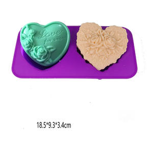Early Riser Valentine's <span class=keywords><strong>Special</strong></span> Moule <span class=keywords><strong>en</strong></span> silicone à 2 cavités avec cœur et rose Moule à chocolat/gâteau/bougie/<span class=keywords><strong>savon</strong></span> de qualité alimentaire - Product Image 6