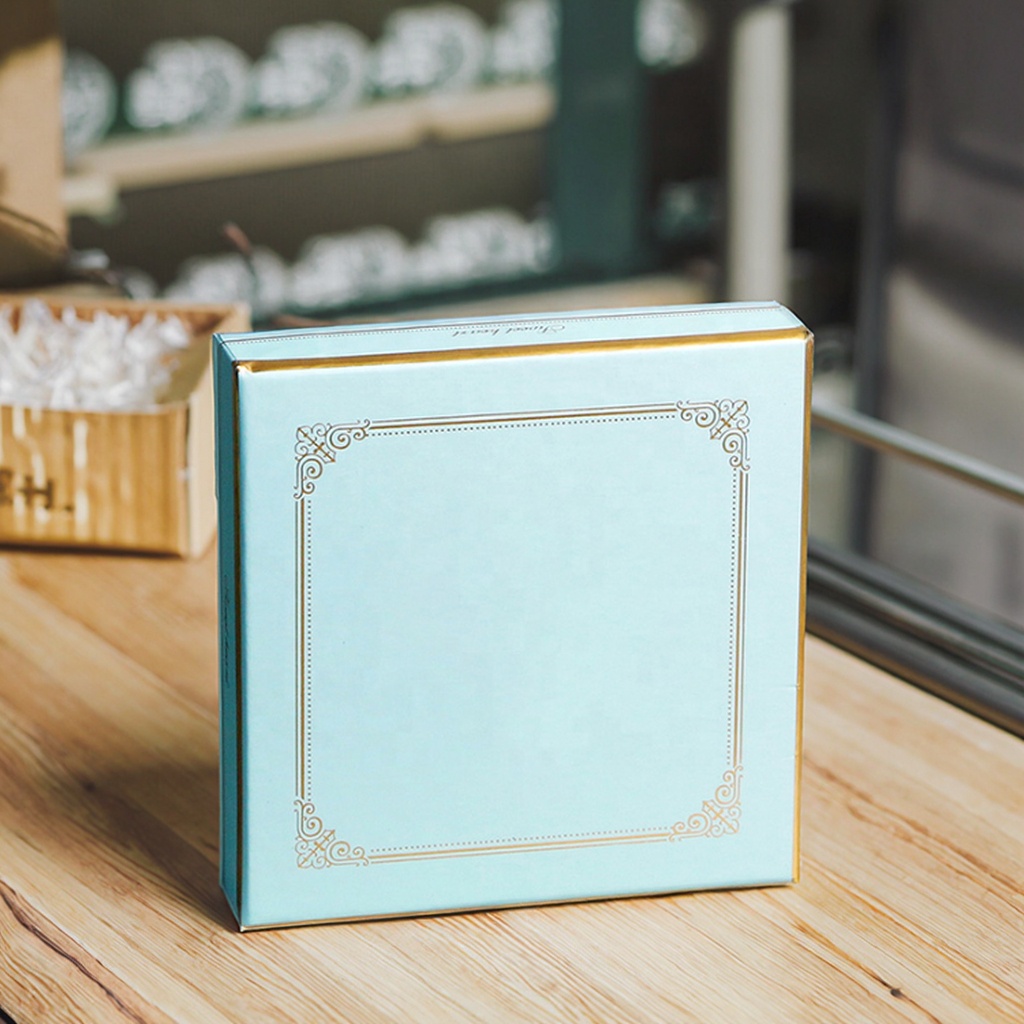 Eco-Friendly Paperboard Cake Box with Debossed Design Rigid Boxes Food Contact Safe Material Green Food Packaging Solutions