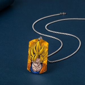 Collier en acier inoxydable plaqué or Super Saiya <span class=keywords><strong>Z</strong></span>, forme de dessin animé, avec impression couleur et gravure, accessoire d'animation - Product Image 4