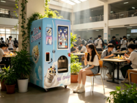 LE VENDING Machine à glace molle entièrement automatique, réservoir d'ingrédients de 18 litres, adaptateur universel intelligent, utilisation commerciale