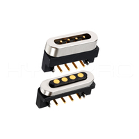 Conector Magnético Vertical de 4 Pines HytePro M411R para Sincronización de Datos y Energía, para Dispositivos Médicos, Robots y Dispositivos Inteligentes