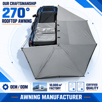 Auvent de voiture TopFire 270 degrés sans pieds en alliage d'aluminium, double couche, en forme d'éventail, quatre saisons, imperméable, automatique et rapide