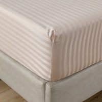 Ensemble de literie en microfibre douce à rayures de 1 cm, ensemble de housse de couette et de draps de lit de luxe pour hôtel, taille king, 4 pièces