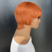 # Perruques courtes de style pixie, lisses, en cheveux humains Remy, fabriquées à la machine, 350 fils
