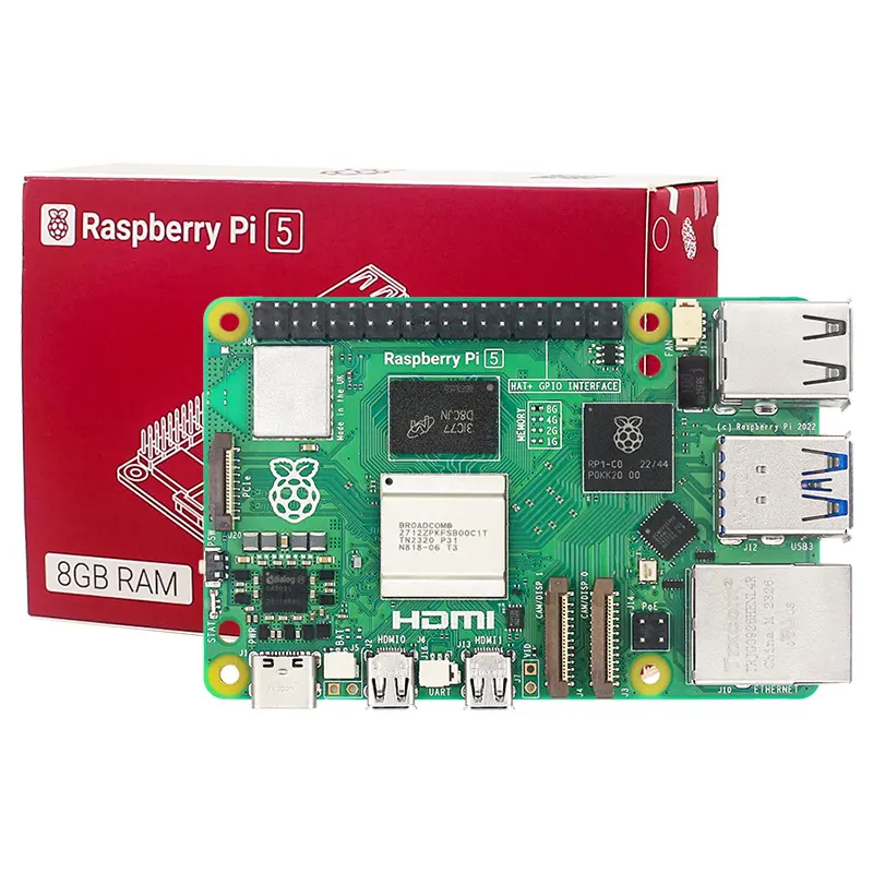 Papan pengembangan Raspberry Pi 5 4G 8G RAM BCM2712 2.4GHz Ai VideoCore VII GPU 4Kp60 PCIe 2.0 Pi5 RSP asli terbaru