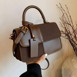 Stylish Retro Small Square Women's Tote Bags Retro pu leather single-shoulder bag Lady designer bag school handbags All Seasons - Product Image 1