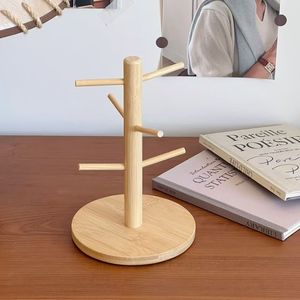 Support de cintre d'<span class=keywords><strong>arbre</strong></span> en <span class=keywords><strong>bois</strong></span> Offre Spéciale support de stockage suspendu support de vidange de tasse créative - Product Image 3