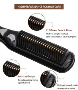 Five Plus Original électrique LCD affichage en céramique rapide PTC peigne chauffant <span class=keywords><strong>brosse</strong></span> à lisser les cheveux - Product Image 5