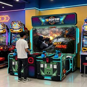 Jeu de tir de simulation d'arcade vidéo avec bataille de dinosaures pour 4 joueurs - Équipement de divertissement de tir - Product Image 3