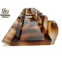 Nouvelle règle de mahjong transparente de luxe, arrangeur de cartes de mahjong en acrylique de 4 mm, poussoir et support de cartes, 4 pièces par ensemble