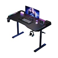 Éclairage ambiant Bureau de sport électronique Bureau d'ordinateur à hauteur réglable épaissie pour usage domestique et chambre à coucher Table de bureau de jeu