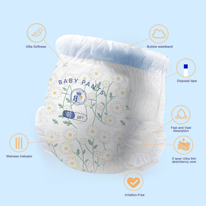 Pañales Desechables Transpirables para Bebé (Tipo Pantalón) de Tela No Tejida Estampada para Bebés de 1 a 3 Años, 6 Bolsas/Caja, ISO9001 / CE, Protección 3D Contra Fugas - Product Image 3