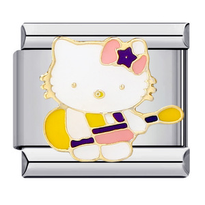 Bracelet modulaire italien en acier inoxydable avec breloques Hello Kitty, ensemble de bijoux DIY, cadeau pour femmes, hommes, unisexe, motif de dessin animé - Product Image 4