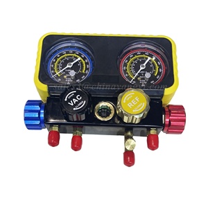 Juego de manómetro de 4 válvulas de aire acondicionado con válvula de bola Compatible con refrigerantes R1234yf <span class=keywords><strong>R134A</strong></span> y R600a R290 - Product Image 3