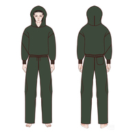 Ensemble pantalon de survêtement et sweat à capuche personnalisé surdimensionné en mélange de coton et de polyester 500GMS en néoprène vierge uni surdimensionné pour hommes survêtement