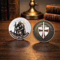 Nouvelle Arrivée 2026 – Pièce de collection commémorative « Guerrier du Christ » en métal émaillé personnalisé – Vente en gros