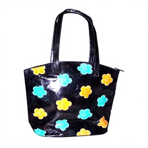 Bolso de Mano de Cuero Genuino con Estampado Geométrico para Mujer, Bolso de Hombro Casual con Cierre de Cremallera, Parte Superior Abierta, Dos Asas, Estilo Vintage para Uso Diario - Product Image 1