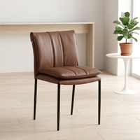 Chaise de salle à manger au design moderne pour la maison, le bureau, l'hôtel, l'école, l'appartement, revêtement en cuir synthétique PU, pieds en métal pour meubles