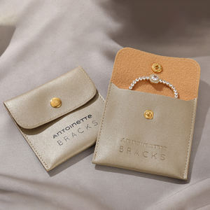 Hot Sale Customized Logo PU Leather Earring Jewelry Bag Necklace <b>Bracelet</b> Storage Packaging Jewelry Bag Dustproof Portable - Product Image 3