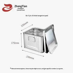 פח אחסון מזון מרובע, דו-שכבתי, בעל מכסה כפול אטום, 9 ליטר, מתכת מעובה, קיבולת גדולה, פח לתה - Product Image 3