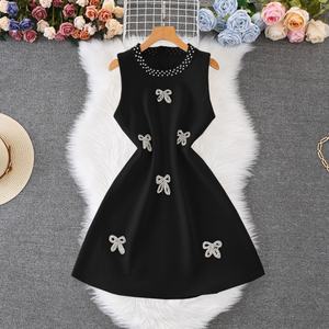 Nuevo Vestido de Moda Vintage Negro para Mujer, Vestido de Playa de Verano, Falda Corta sin Mangas, Vestidos Ajustados Elegantes para Mujer - Product Image 5