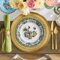 Service de table en porcelaine florale Famille Rose colorée, assiettes en céramique de style chinois vintage, vaisselle de luxe pour mariage et réceptions