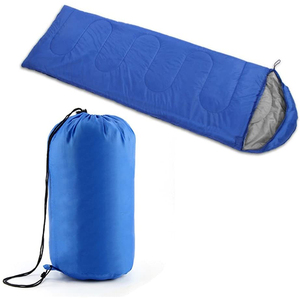 Mejor venta puede logotipo personalizado de embalaje barato senderismo ligero 170T azul bolsa de dormir con saco - Product Image 1